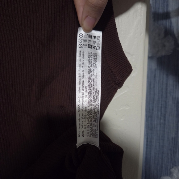 Zara Brown Ribbed Knit Tank - Picture 7 of 7